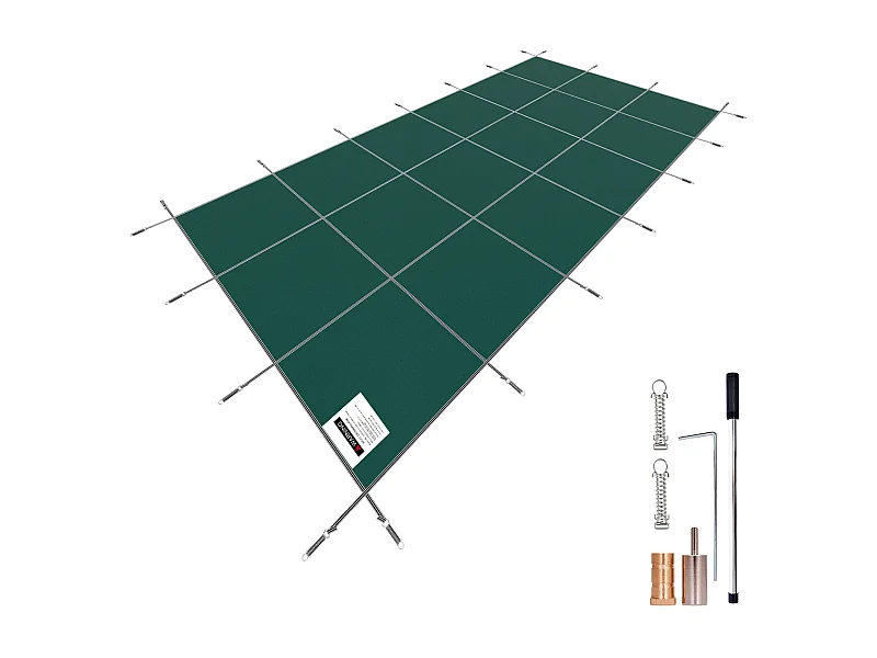 Zimowa Osłona Basenu, SucceBuy 610 X 1220 Cm Zielona Prostokątna Siatka Bezpieczeństwa Do Użytku Na Zewnątrz Zimą