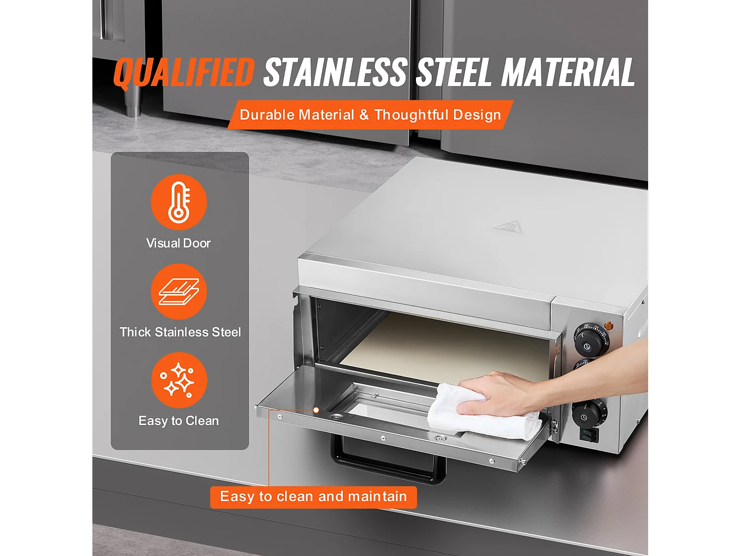 Forno per Pizza SucceBuy da Bancone Commerciale di 40.64CM, Perfetto per la Tua Cucina, il Tuo Dormitorio, il Tuo Campeggio e le Tue Feste