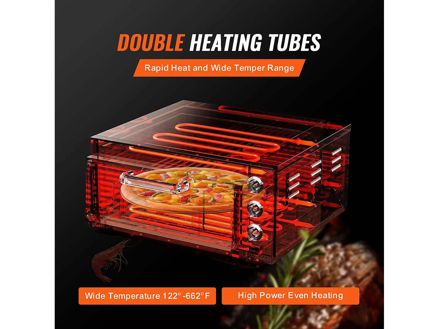 Four à Pizza SucceBuy de Comptoir Commercial de 40.64CM, Parfait pour Votre Cuisine, Votre Dortoir, Votre Camping et Vos Fêtes