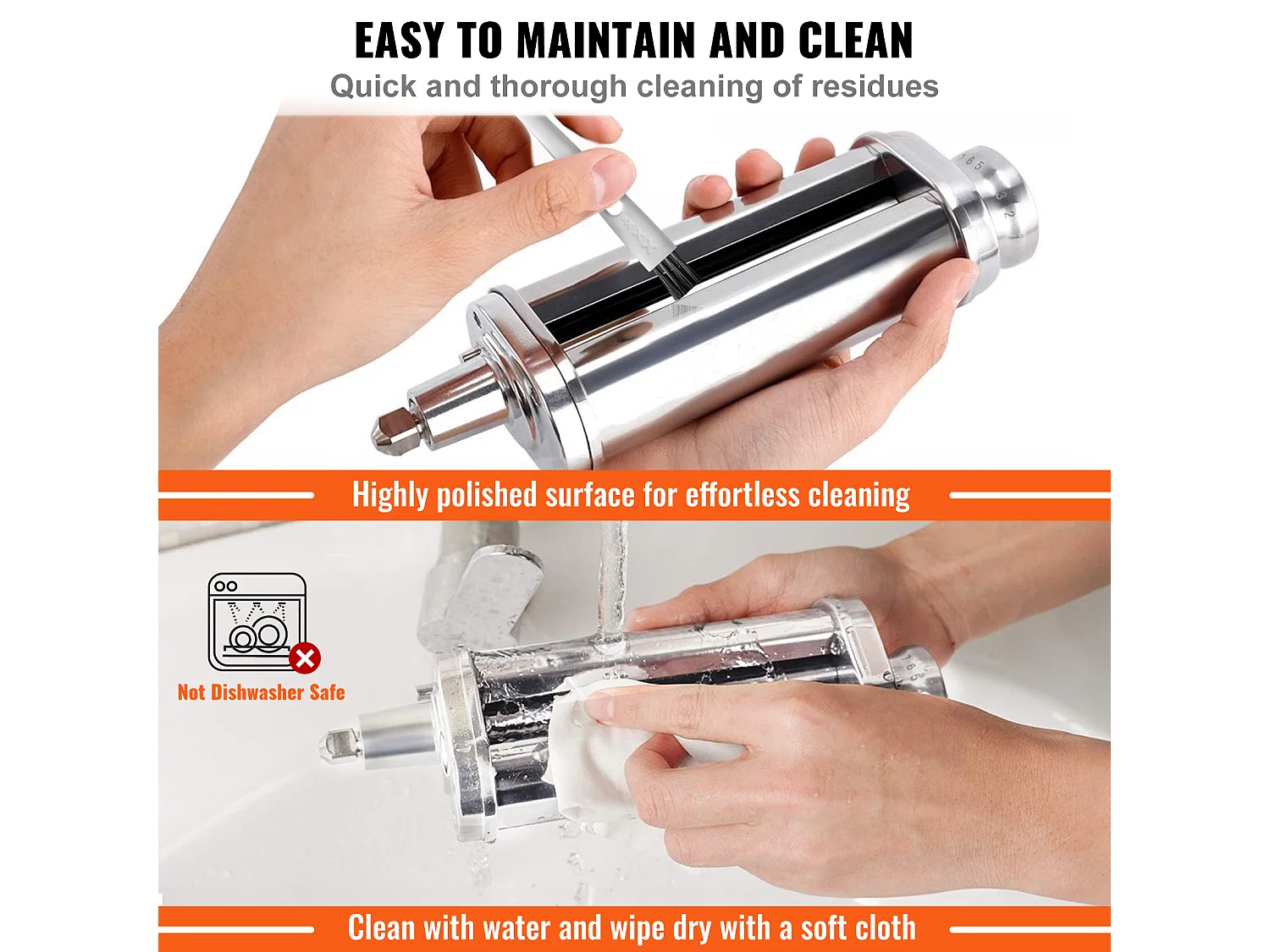 Pastarol SucceBuy Accessoire voor Pasta voor KitchenAid-Mixer, Rol van Roestvrij Staalblaad