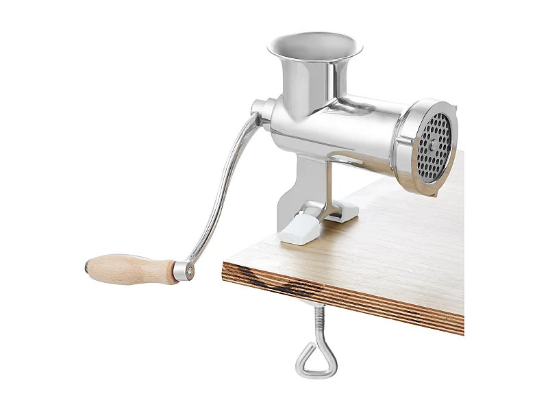 Hachoir à Viande Manuel Robuste Succebuy - Acier Inoxydable avec Remplisseur de Saucisses et Pince