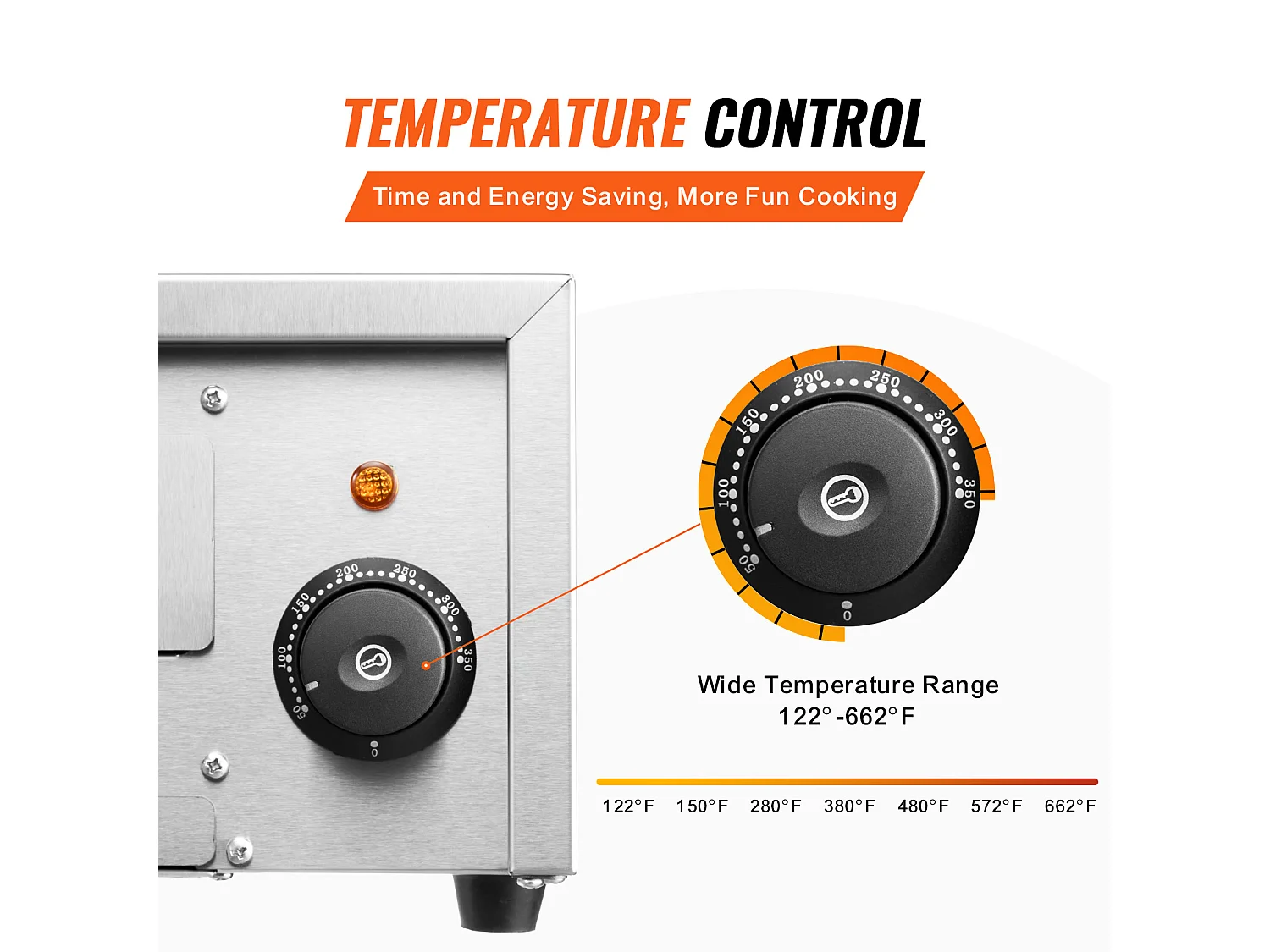 Forno Elettrico per Pizze SucceBuy 30.48CM 1500 W 50-350 ℃ Temperatura Piano Raccoglimietite Rimovibile