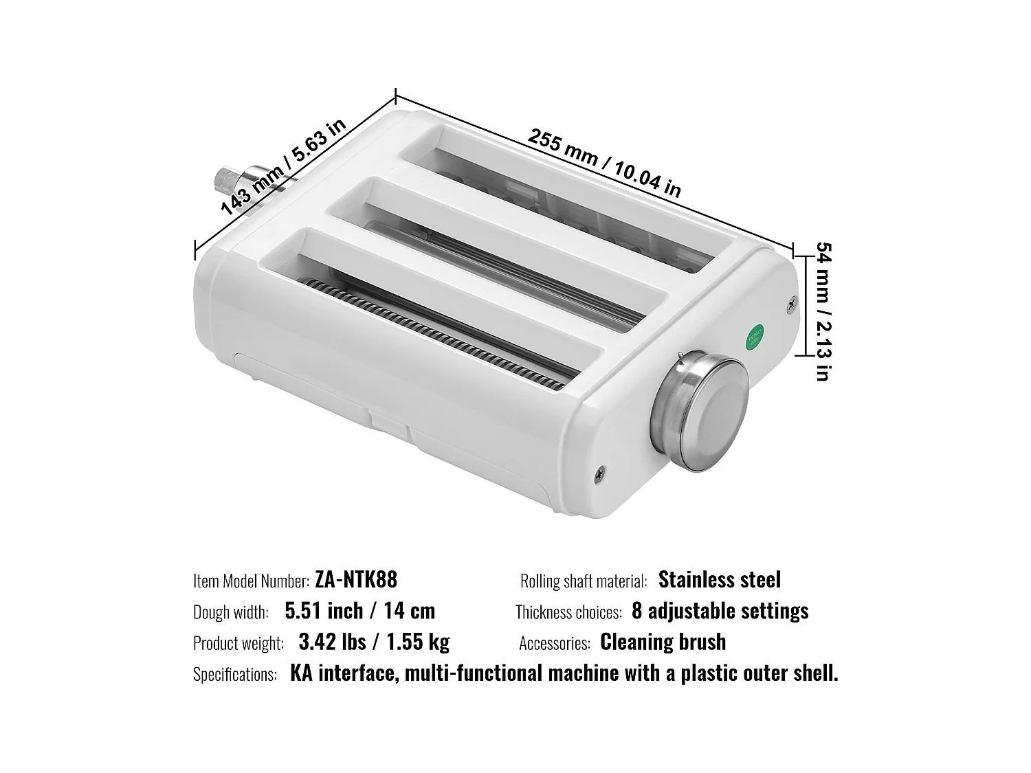Rouleau à Pâtes SucceBuy Accessoire pour Pâtes 3 en 1 pour Mixeur KitchenAid Ensemble de Coupe-rouleaux en Acier Inoxydable