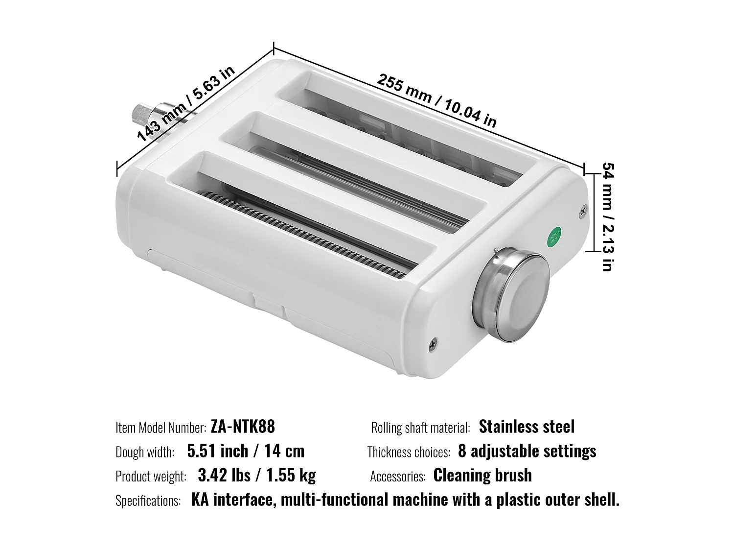 Rouleau à Pâtes SucceBuy Accessoire pour Pâtes 3 en 1 pour Mixeur KitchenAid Ensemble de Coupe-rouleaux en Acier Inoxydable