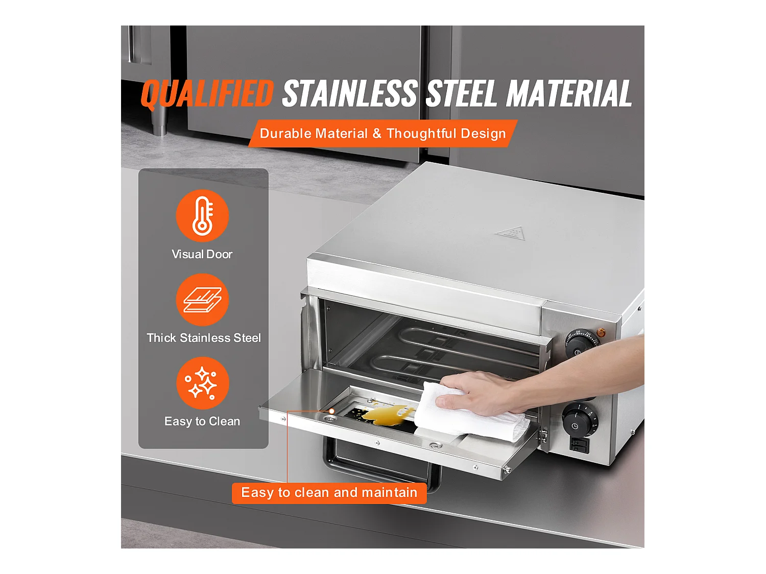 Four à Pizza SucceBuy Commercial, Comptoir, 35.56CM, Parfait pour Votre Cuisine, Votre Dortoir, Votre Camping et Vos Fêtes