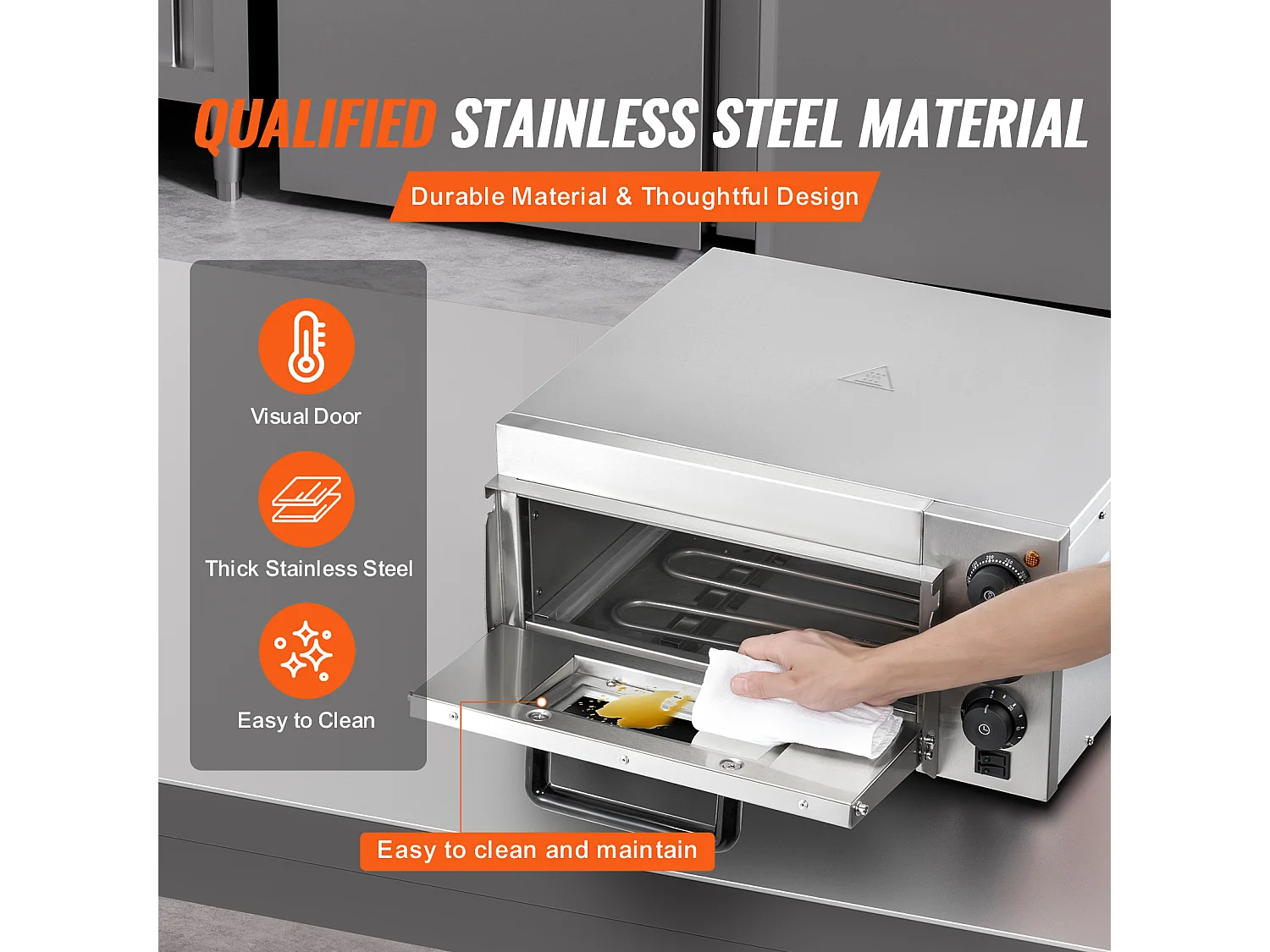 Four à Pizza SucceBuy Commercial, Comptoir, 35.56CM, Parfait pour Votre Cuisine, Votre Dortoir, Votre Camping et Vos Fêtes