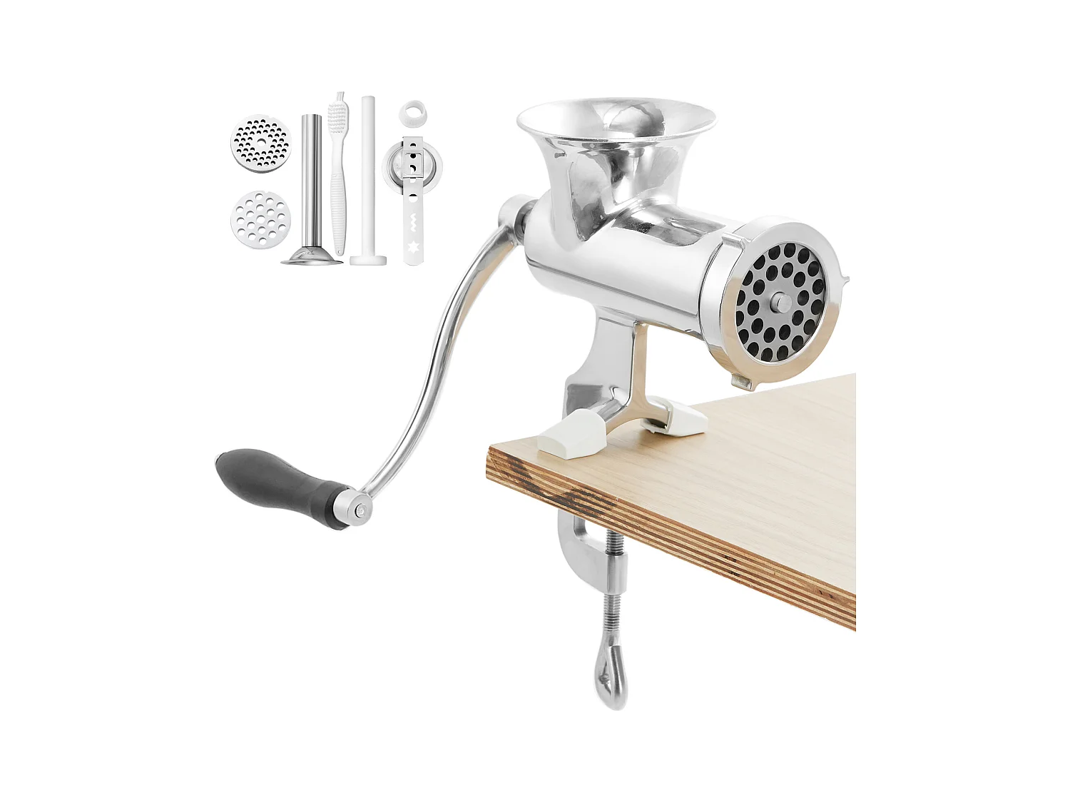 Trinchador de Carne Manual Succebuy, Trinchador de Mão em Aço Inoxidável 304 com Pinça de Mesa