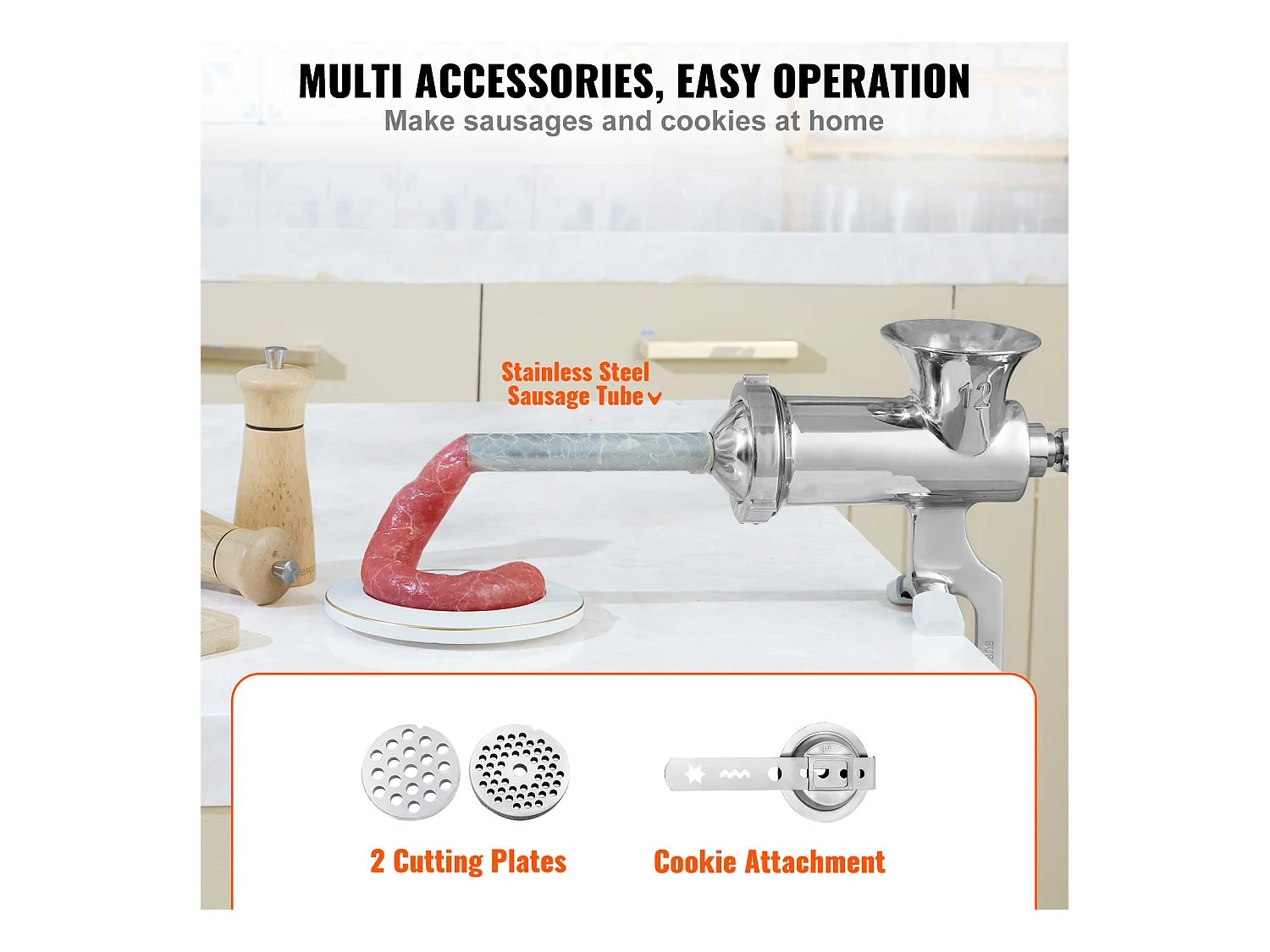 Trinchador de Carne Manual Succebuy, Trinchador de Mão em Aço Inoxidável 304 com Pinça de Mesa