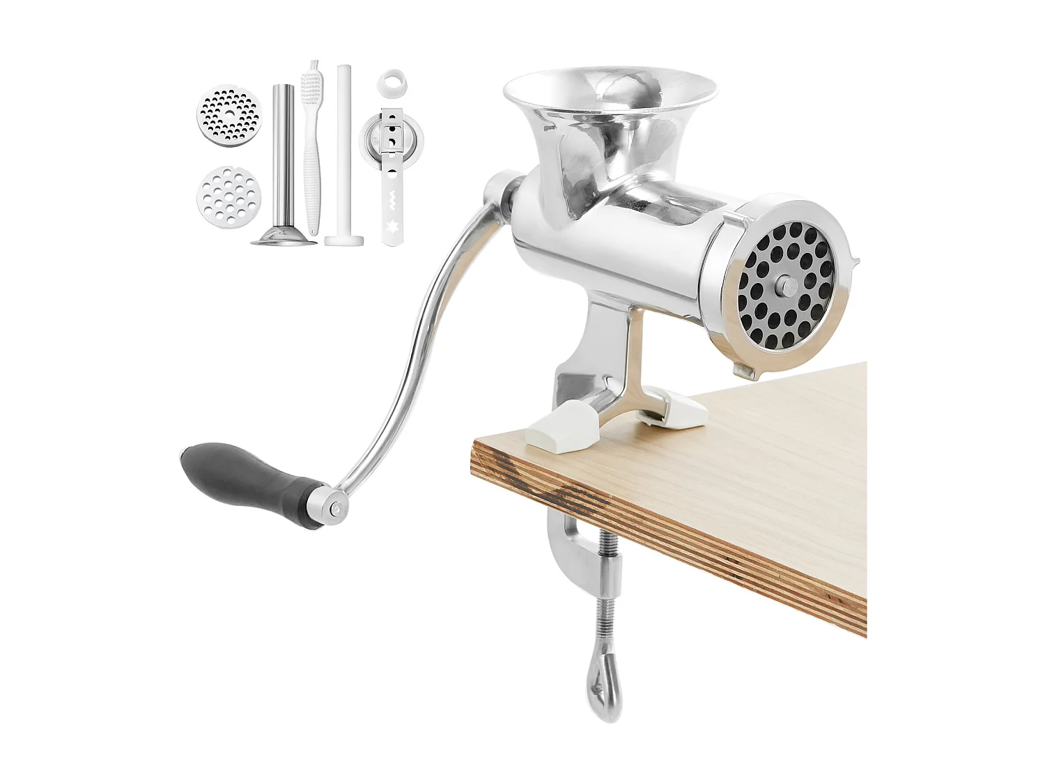 Hachoir à Viande Manuel Succebuy, Hachoir à Main en Acier Inoxydable 304 avec Pince de Table