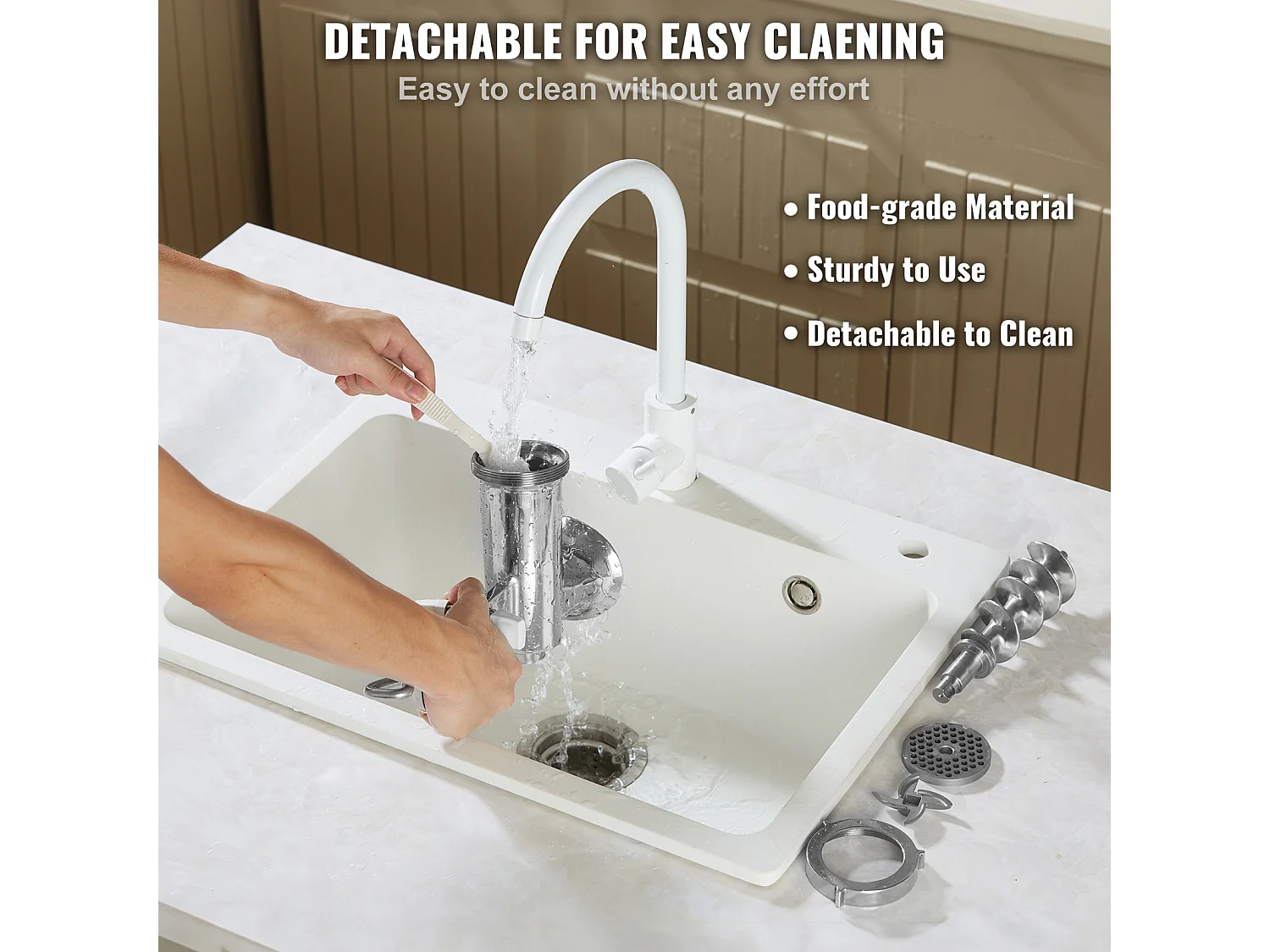 Hachoir à Viande Manuel Succebuy, Hachoir à Main en Acier Inoxydable 304 avec Pince de Table