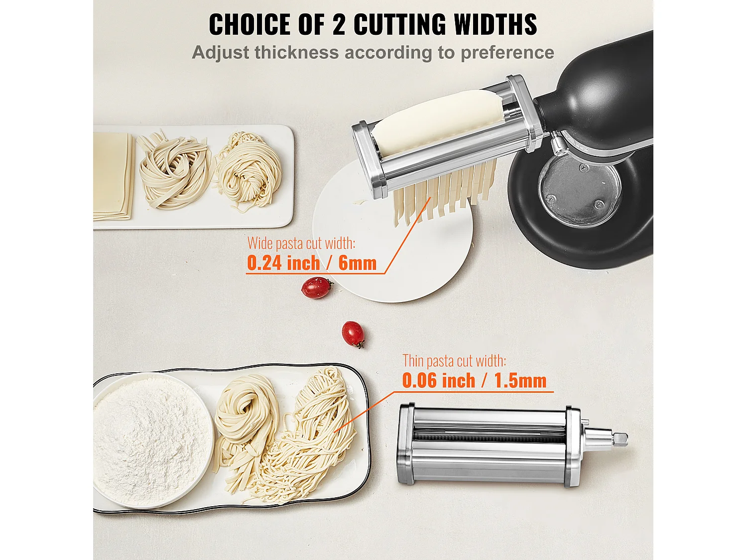 Pastarol SucceBuy Set van 3 Pasta-Accessoires voor KitchenAid-Mixer Set van Pastarols met Snijfunctie
