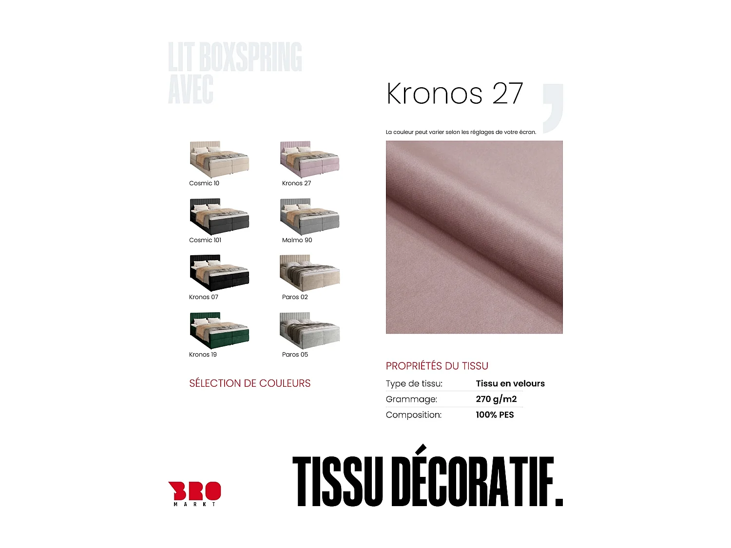 Lit boxspring avec rangement DREAM - matelas - surmatelas - rose - 180x200 cm