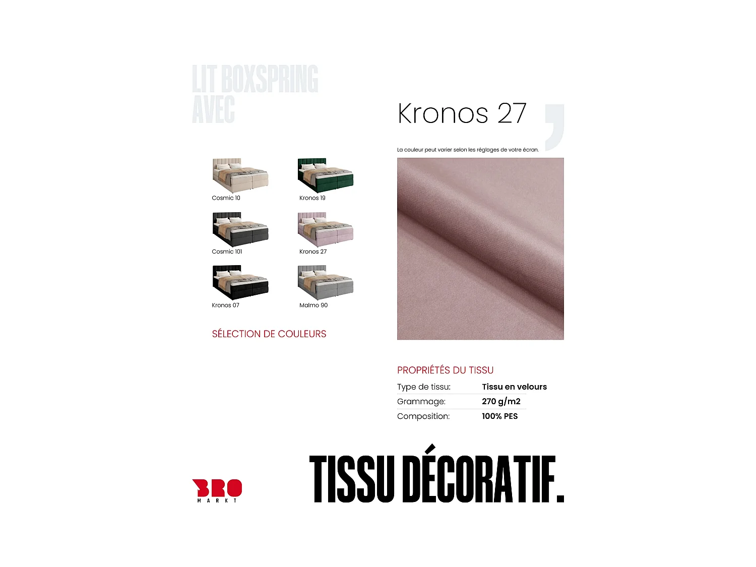 Boxspringbed met hoofdeinde, matras en dekmatras - DENVER - 160x200 - poederroze