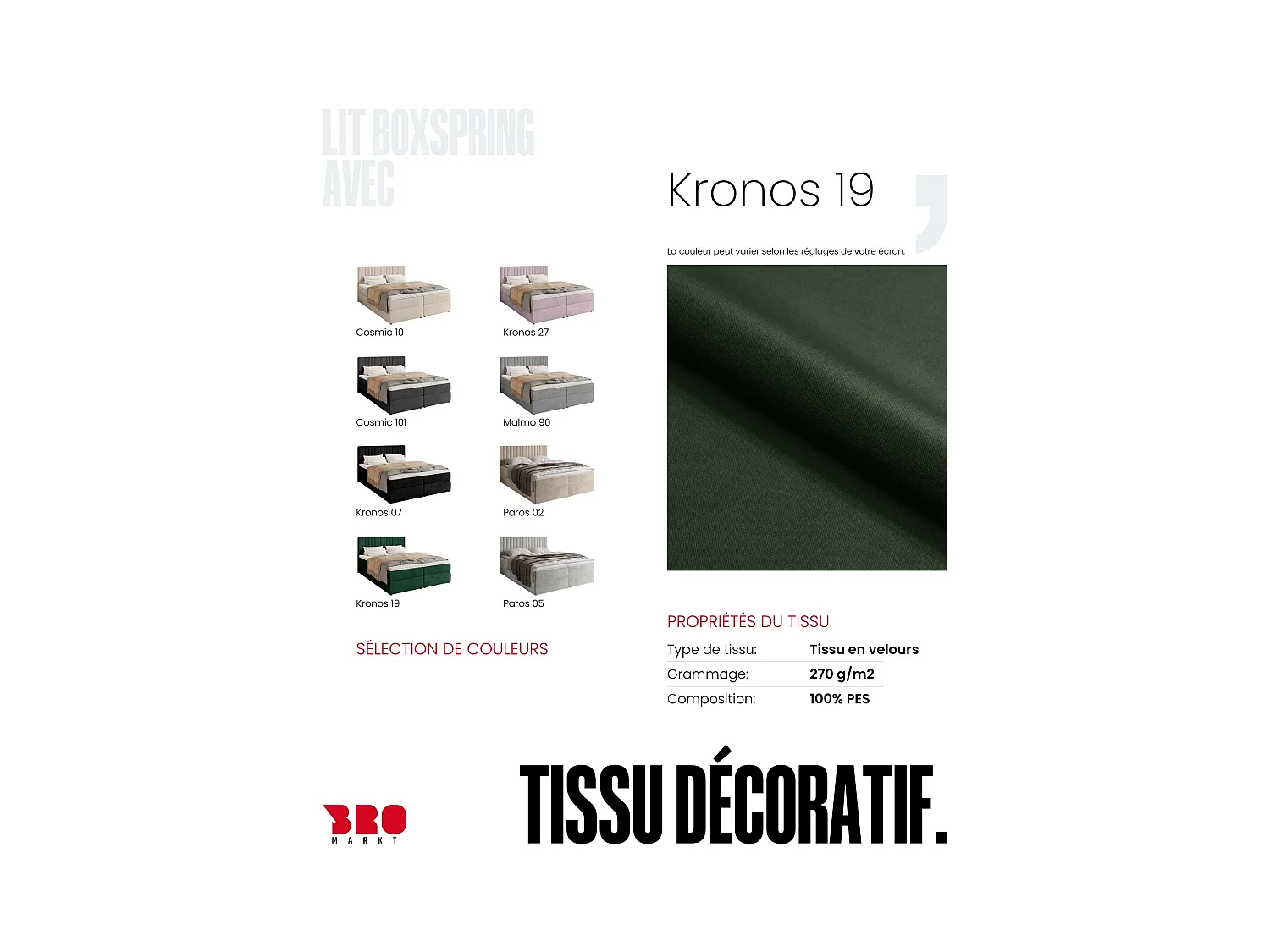 Boxspringbed met hoofdeinde, matras en dekmatras - DREAM - 180x200 - groente