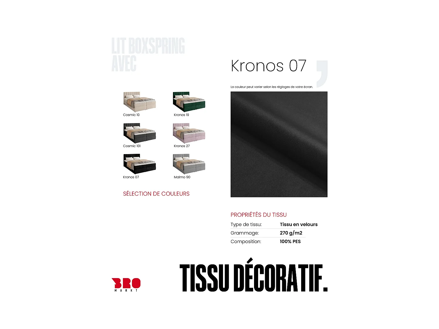 Boxspringbed met hoofdeinde, matras en dekmatras - DENVER - 160x200 - zwart