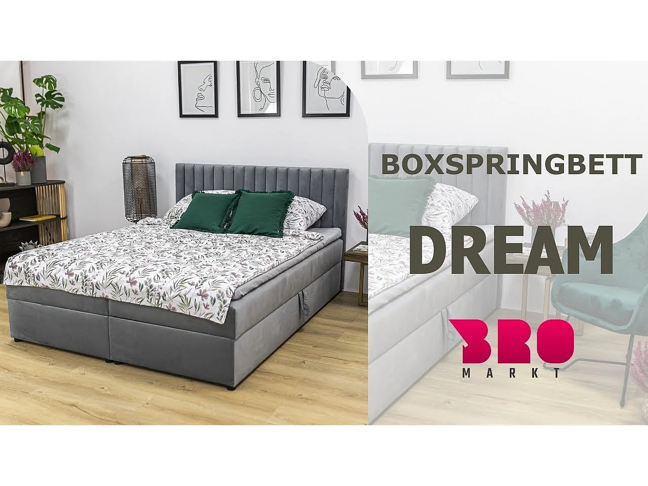Lit boxspring avec rangement DREAM - matelas - surmatelas - rose - 160x200 cm