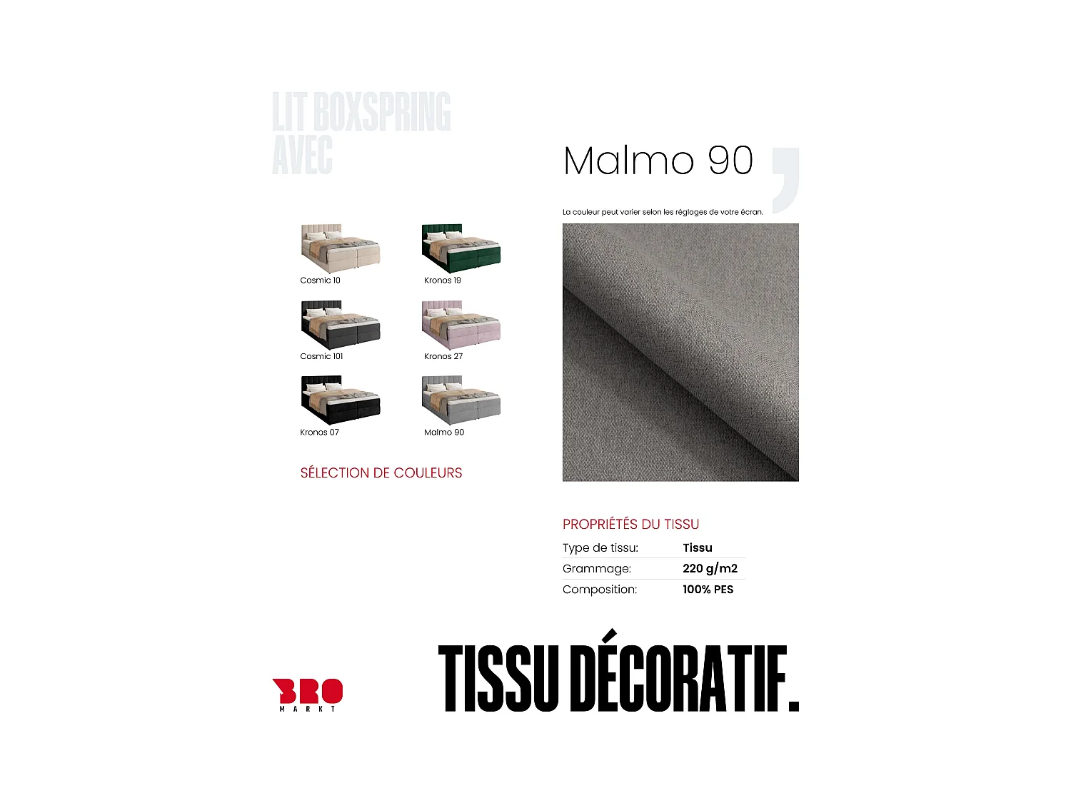 Boxspringbed met hoofdeinde, matras en dekmatras - DENVER - 140x200 - grijs