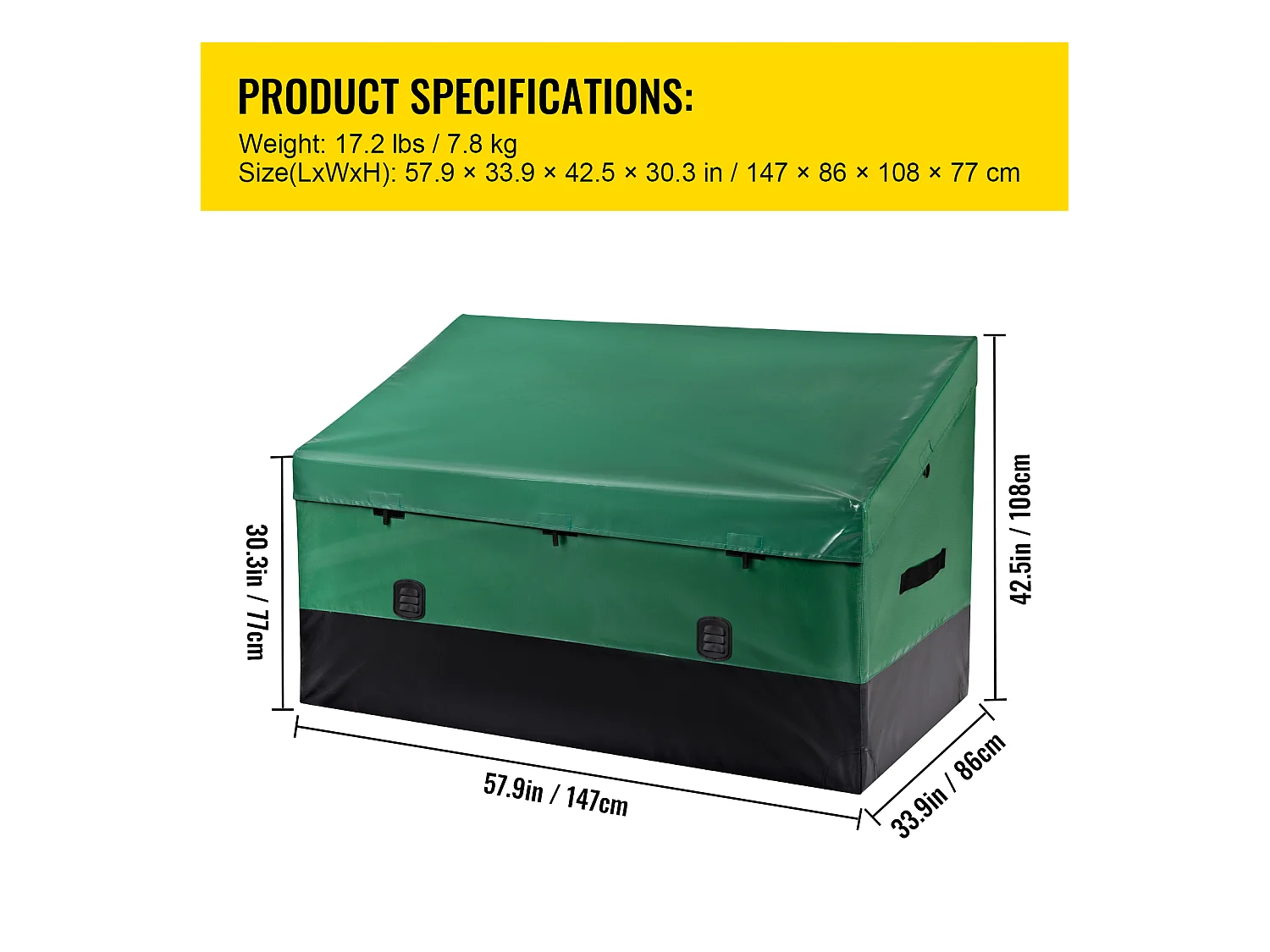 Boîte de Jardin, Boîte de Rangement Succebuy Coffre de Rangement Extérieur de 1013L, Bâche PE Imperméable