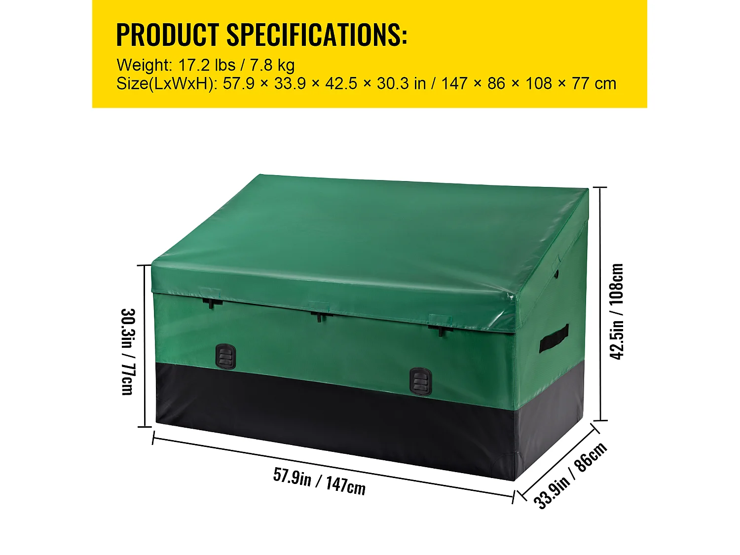 Boîte de Jardin, Boîte de Rangement Succebuy Coffre de Rangement Extérieur de 1013L, Bâche PE Imperméable