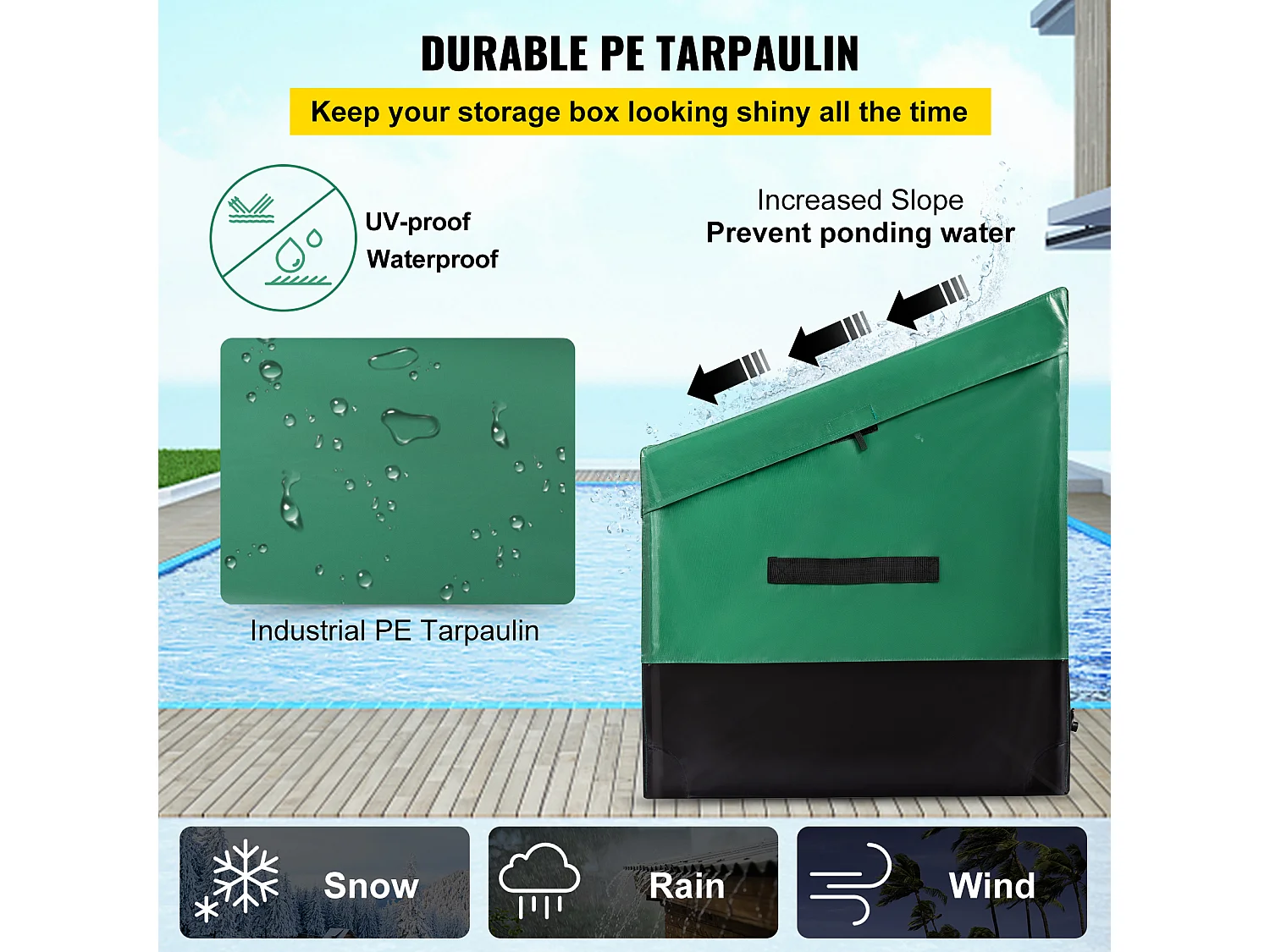 Opslagbox Succebuy Buitenopslagkist voor Terras van 660L, PE-Watertightzeil