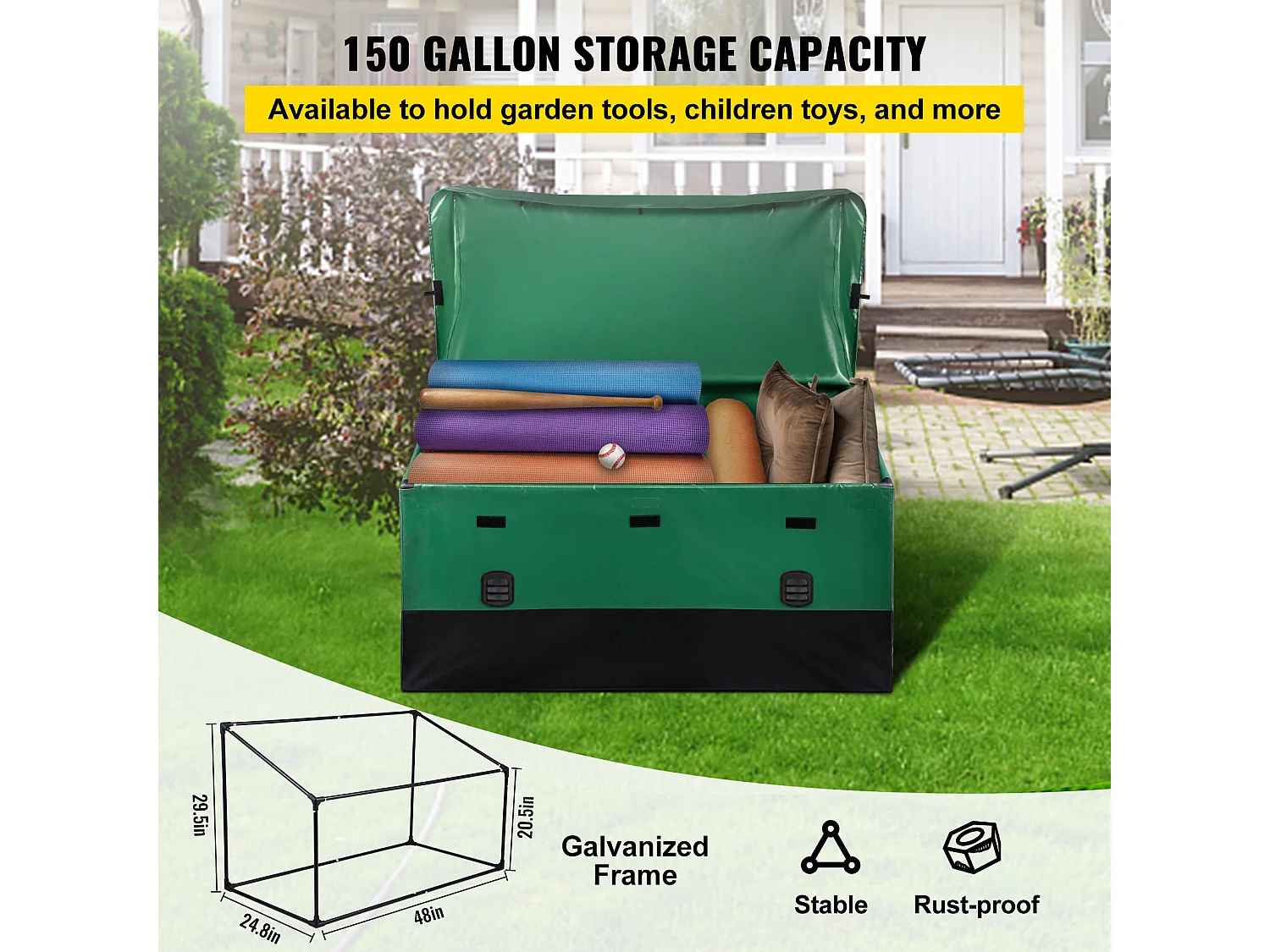 Opslagbox Succebuy Buitenopslagkist voor Terras van 660L, PE-Watertightzeil