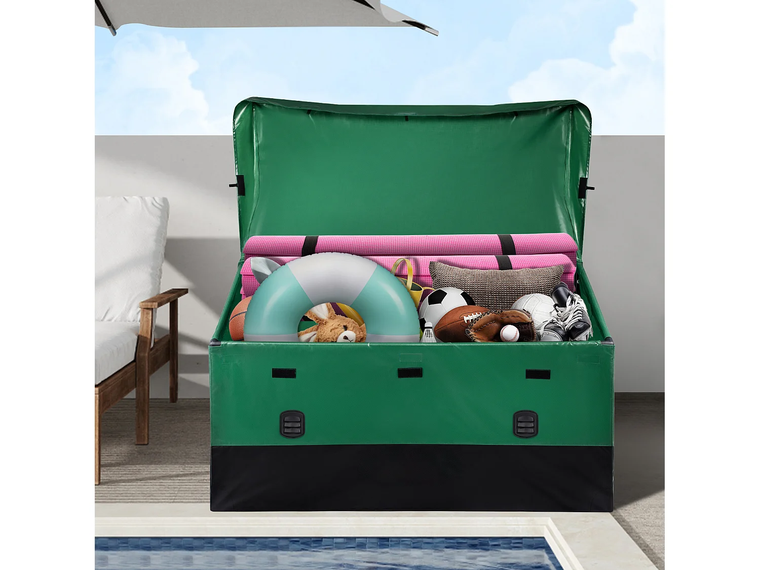 Opslagbox Succebuy Buitenopslagkist voor Terras van 660L, PE-Watertightzeil