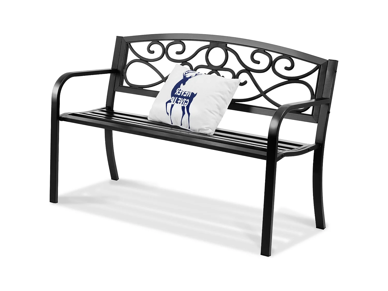 Banc d'Extérieur SucceBuy Banc de Jardin en Métal de 127cm, 250 kg pour Patio, Cour, Porche - Gris