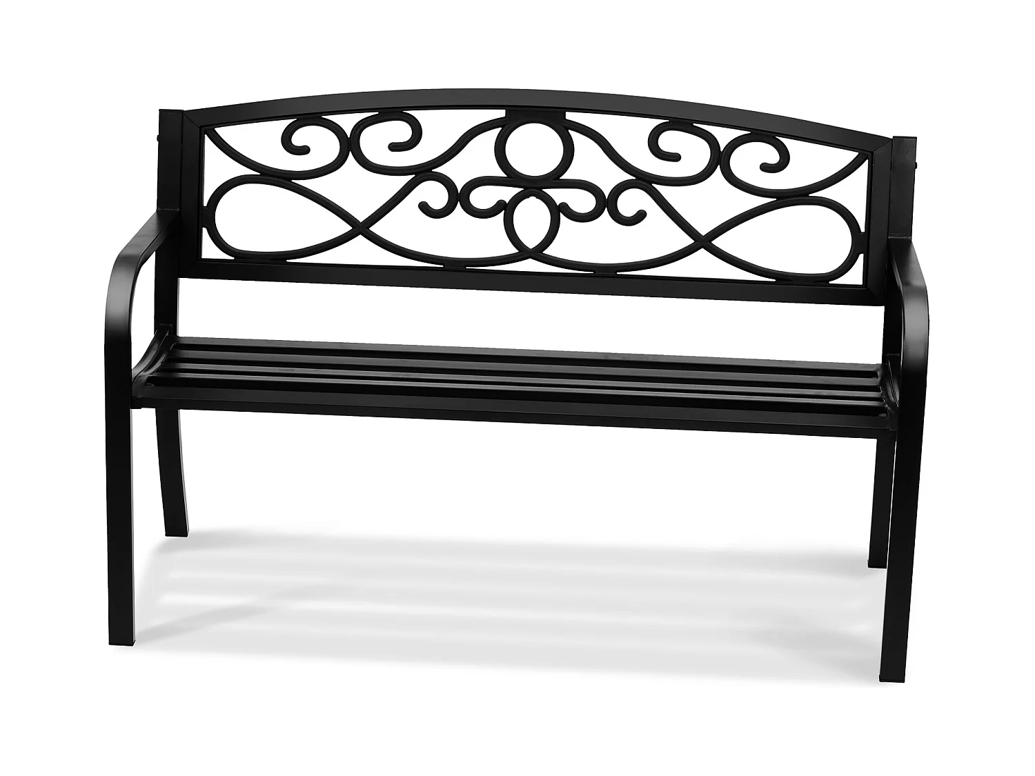 Banc d'Extérieur SucceBuy Banc de Jardin en Métal de 127cm, 250 kg pour Patio, Cour, Porche - Gris