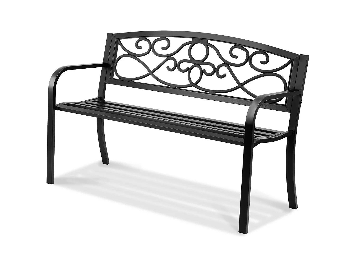 Panca da Giardino SucceBuy in Metallo da 127 cm, 250 kg per Patio, Cortile, Veranda – Grigia