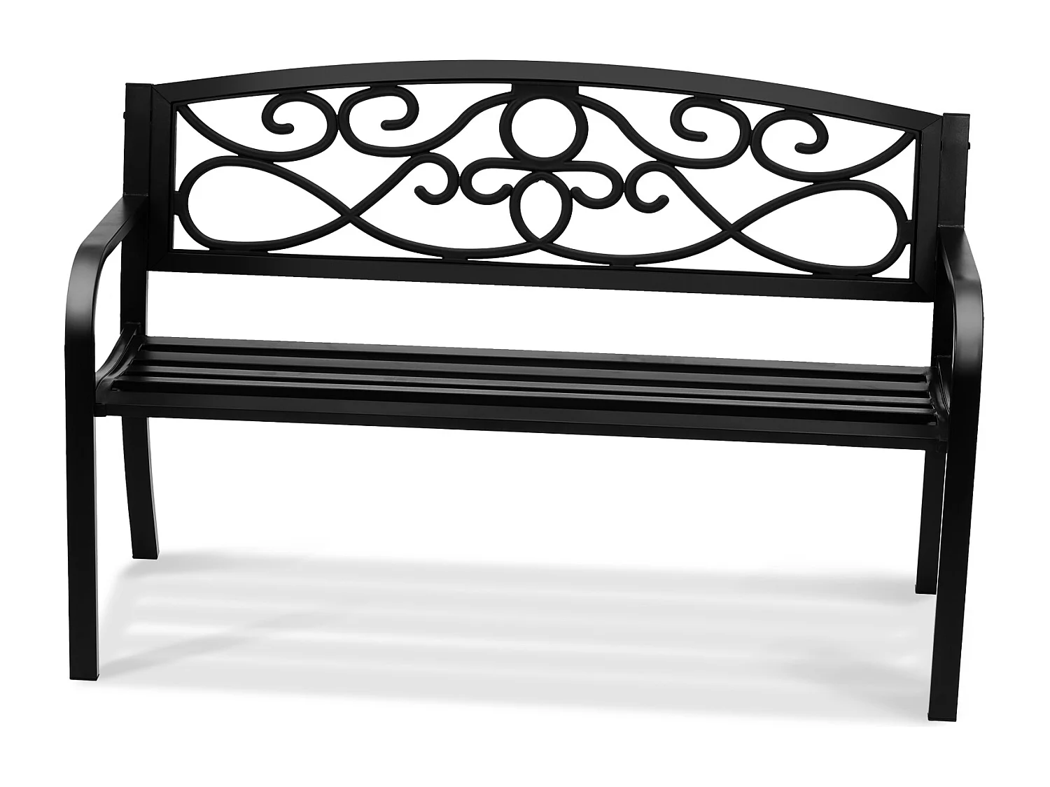 Banc d'Extérieur SucceBuy Banc de Jardin en Métal de 127cm, 250 kg pour Patio, Cour, Porche - Gris