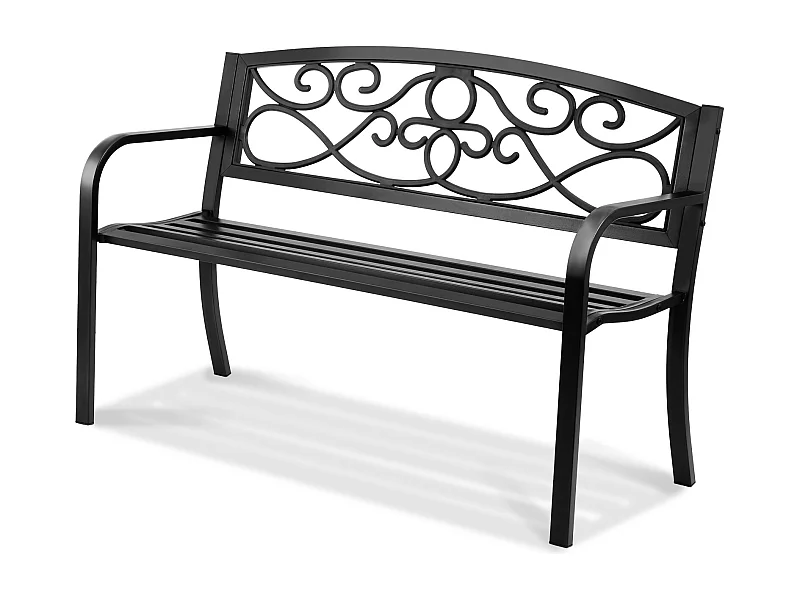 Banc d'Extérieur SucceBuy Banc de Jardin en Métal de 127cm, 250 kg pour Patio, Cour, Porche - Gris