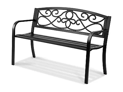 Banc d'Extérieur SucceBuy Banc de Jardin en Métal de 127cm, 250 kg pour Patio, Cour, Porche - Gris