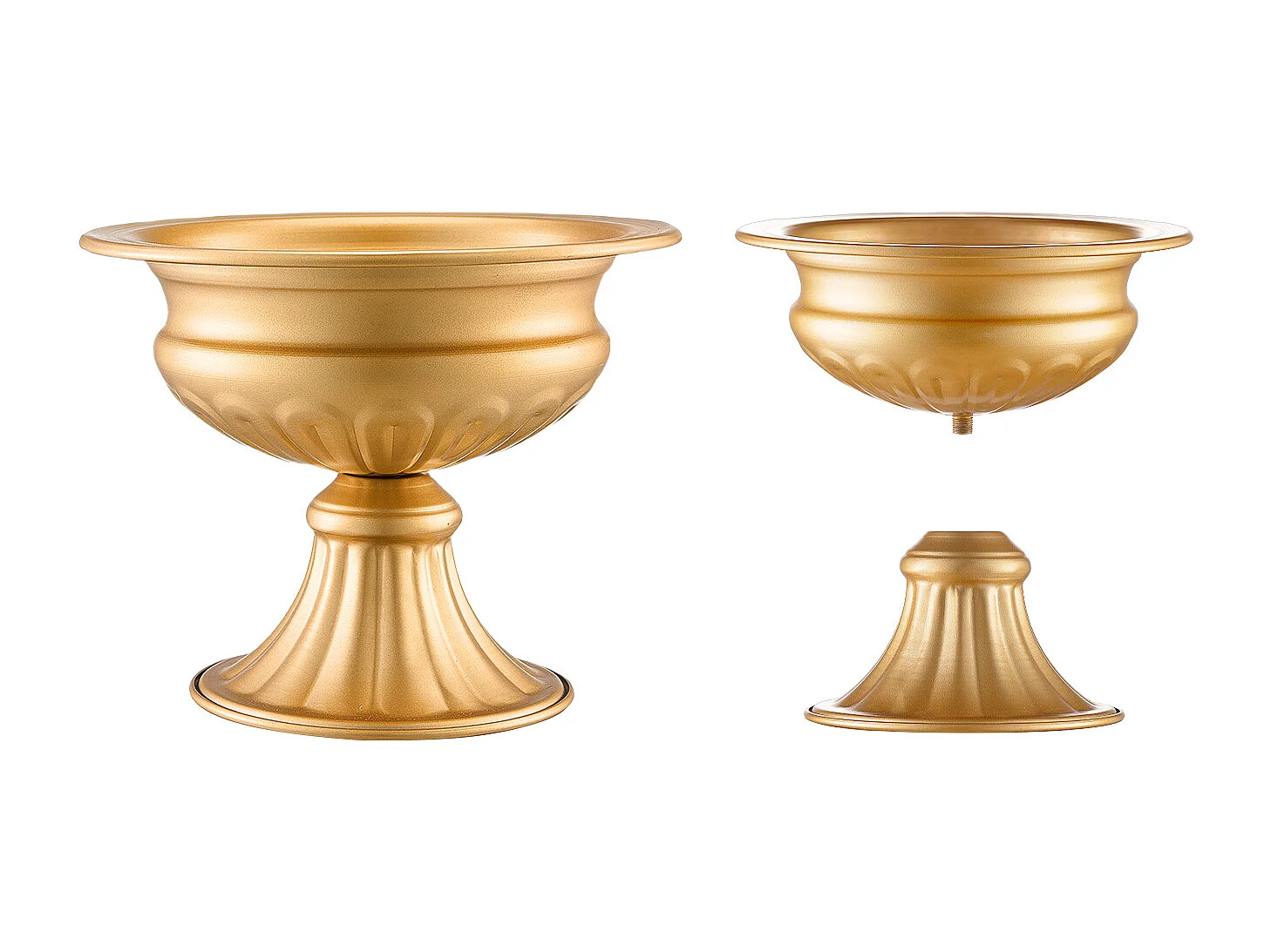 Vase SucceBuy Set von 10 Vasen von 16 Cm, Metall-Tischmitte, Goldfarben, Floral, Hochzeitsfeier, Metall/Gold