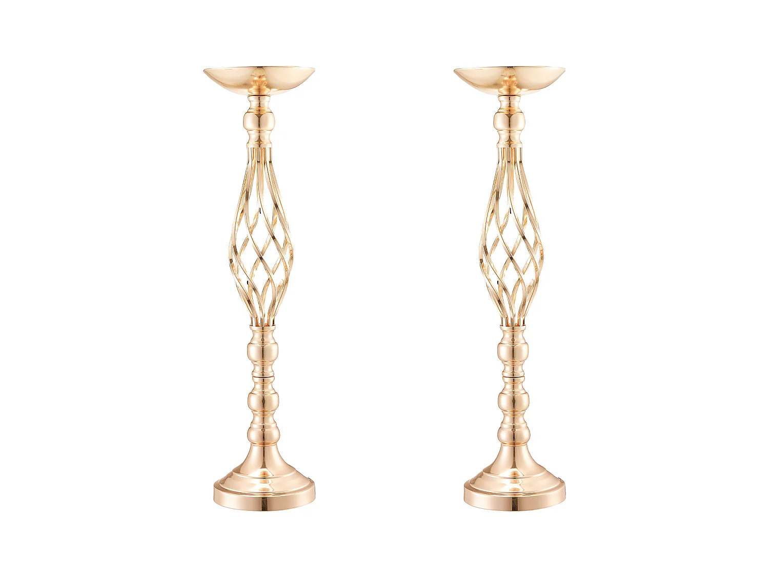 Vase Succebuy Lot de 20 Vases à Fleurs en Métal Doré pour Table de Mariage 58 Cm