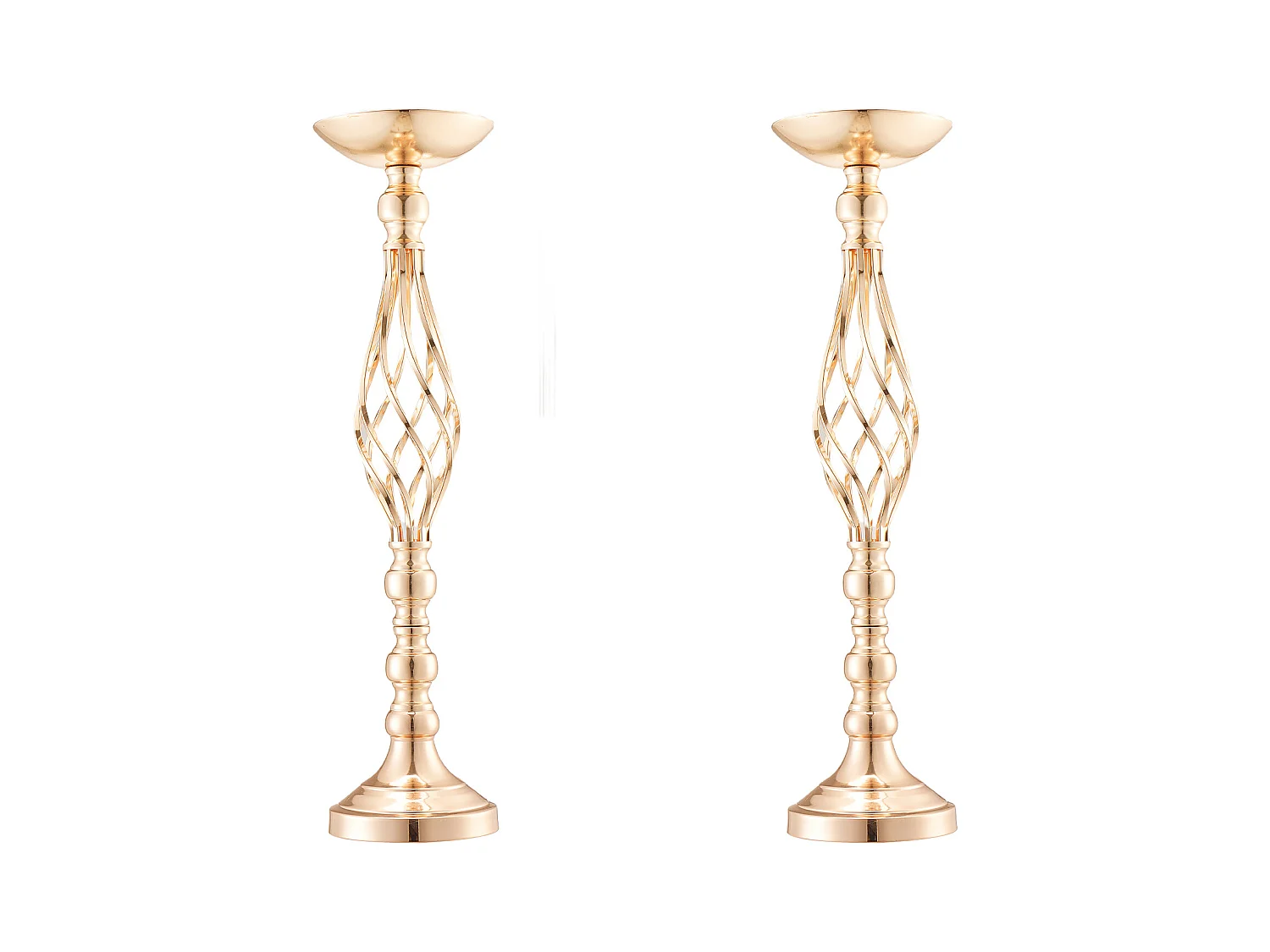 Vase Succebuy Lot de 20 Vases à Fleurs en Métal Doré pour Table de Mariage 58 Cm