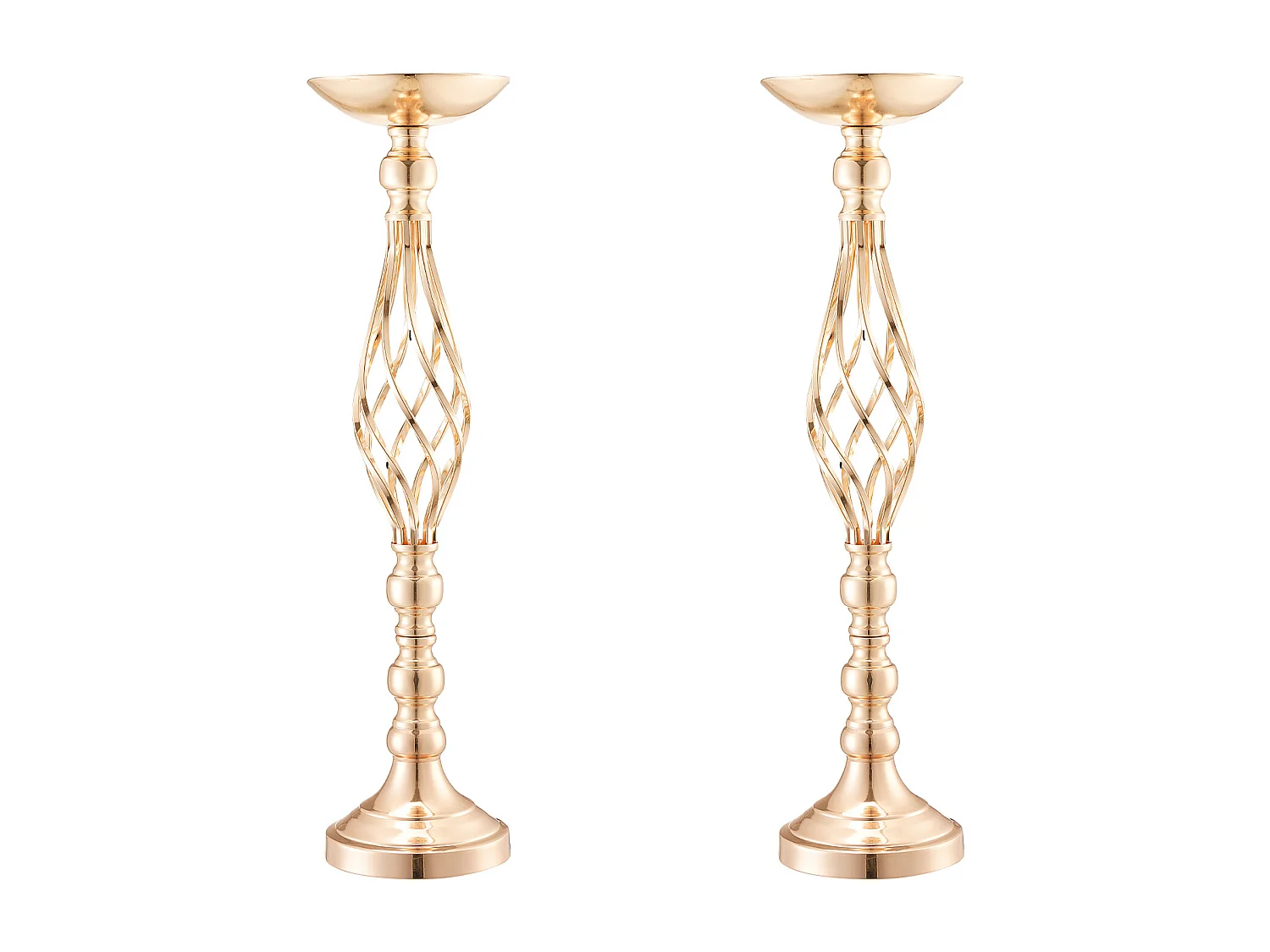 Vase Succebuy Lot de 20 Vases à Fleurs en Métal Doré pour Table de Mariage 58 Cm