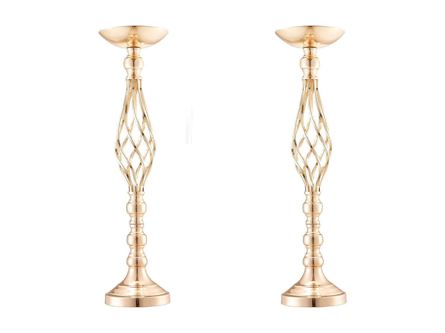 Vase Succebuy Lot de 20 Vases à Fleurs en Métal Doré pour Table de Mariage 58 Cm