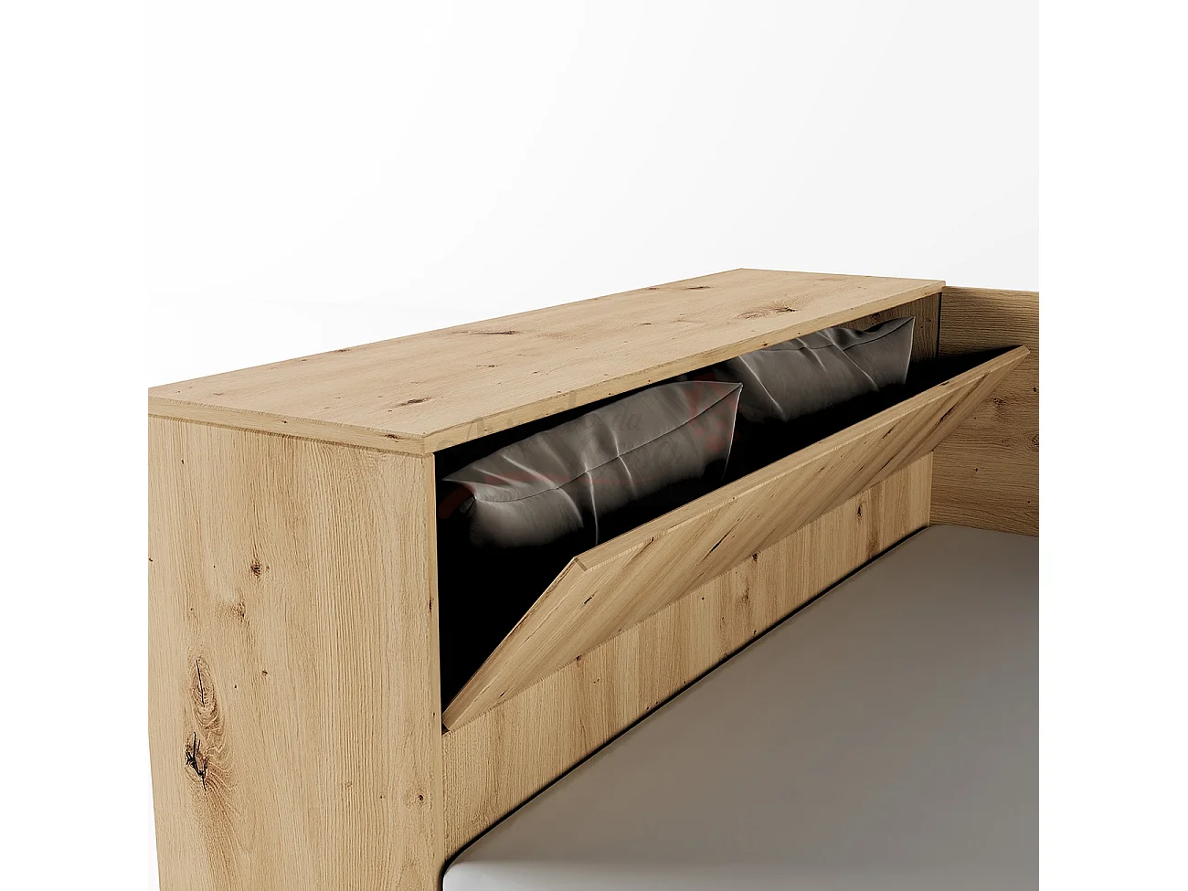 Letto contenitore ad angolo effetto legno 223,5x71 rovere LI2002