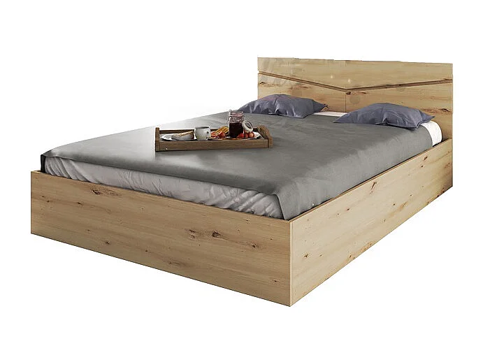 Letto contenitore una piazza e mezza effetto legno 190x71 rovere LI2010