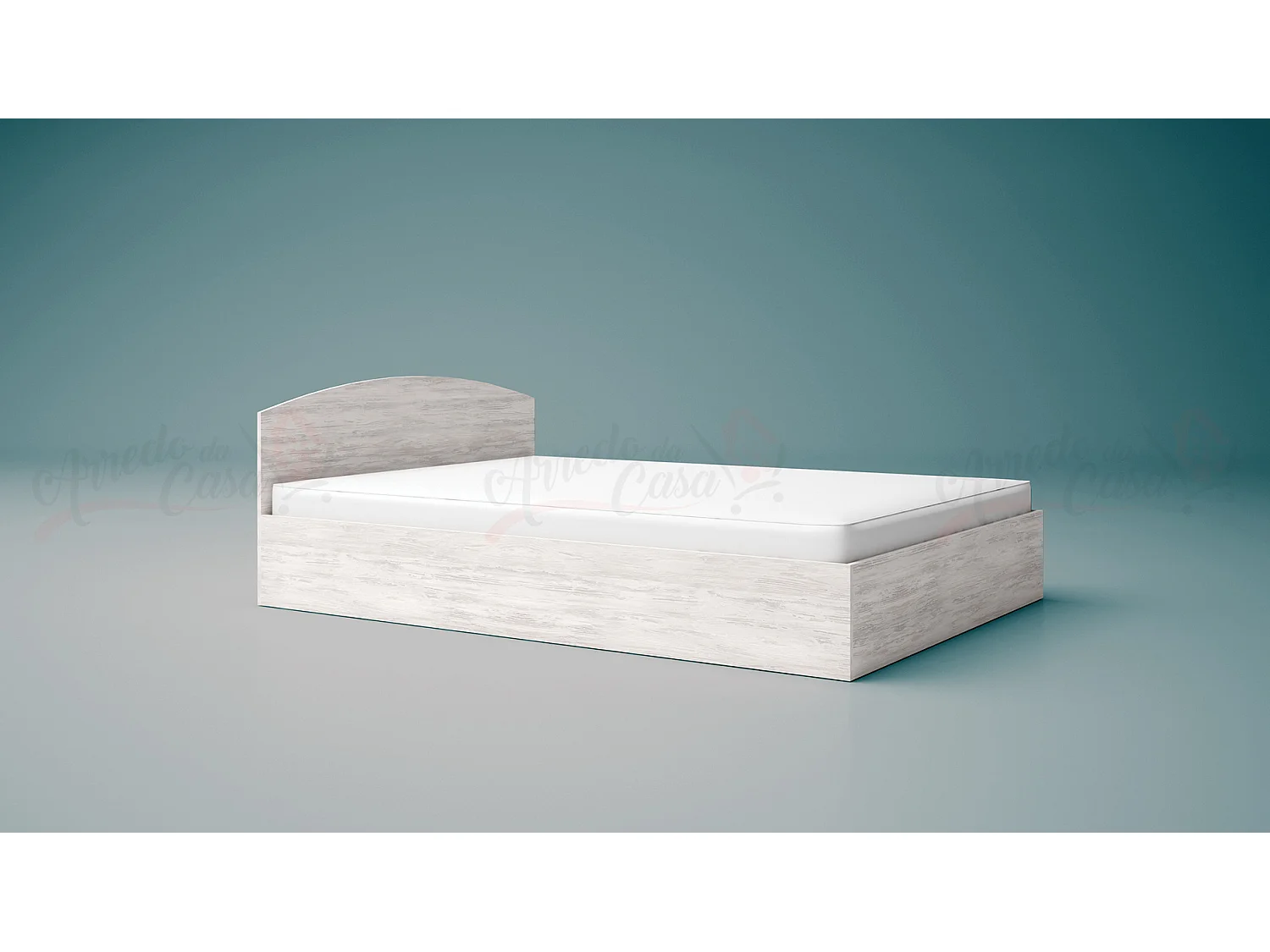 Letto alla francese design moderno con contenitore 190x140 bianco legno LG6