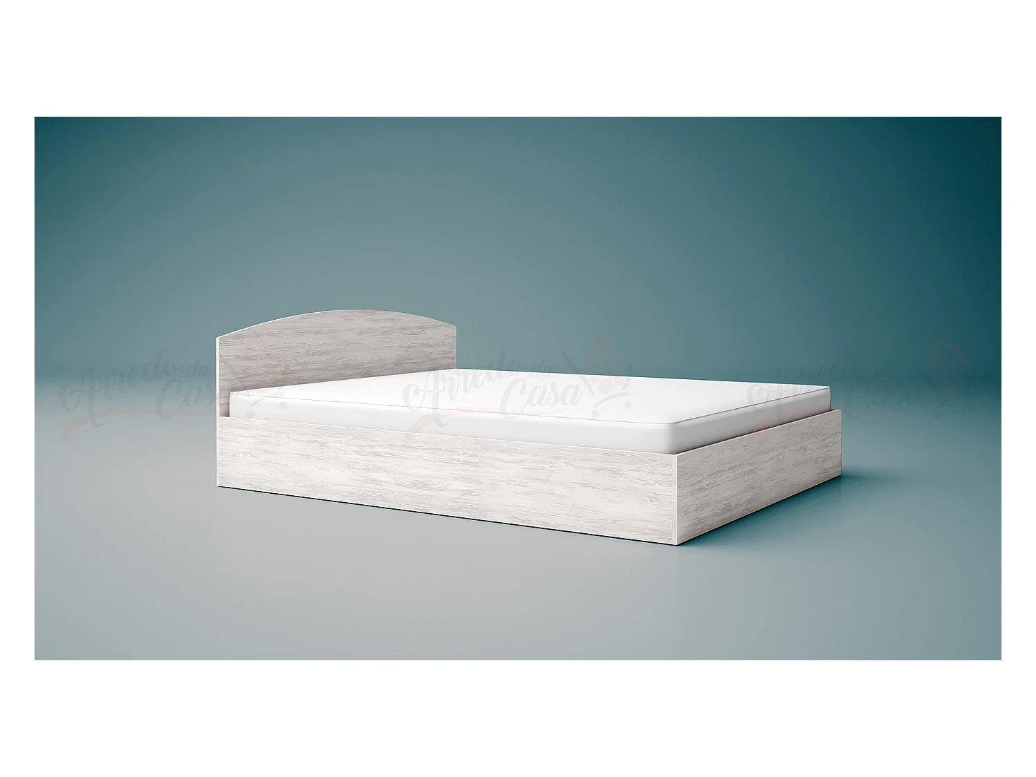 Letto matrimoniale design moderno a cassettone 200x160 bianco legno LG7