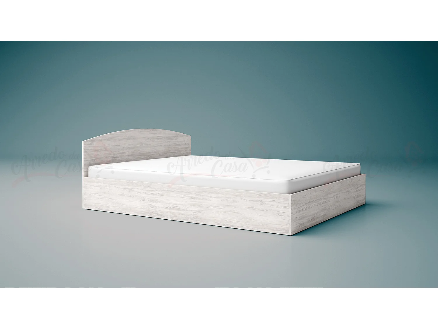 Letto matrimoniale design moderno a cassettone 200x160 bianco legno LG7