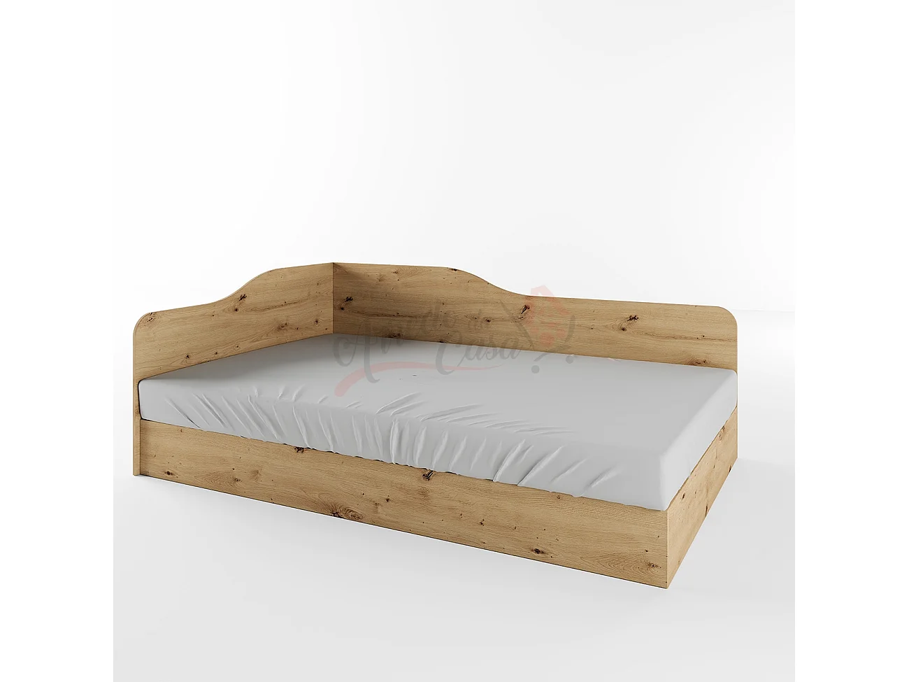 Letto una piazza e mezza ad angolo per cameretta 190x120 rovere LI2009