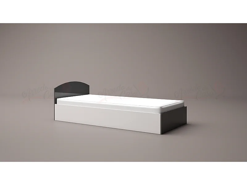 Letto singolo contenitore per cameretta design moderno 200x90 bianco e grigio LG10