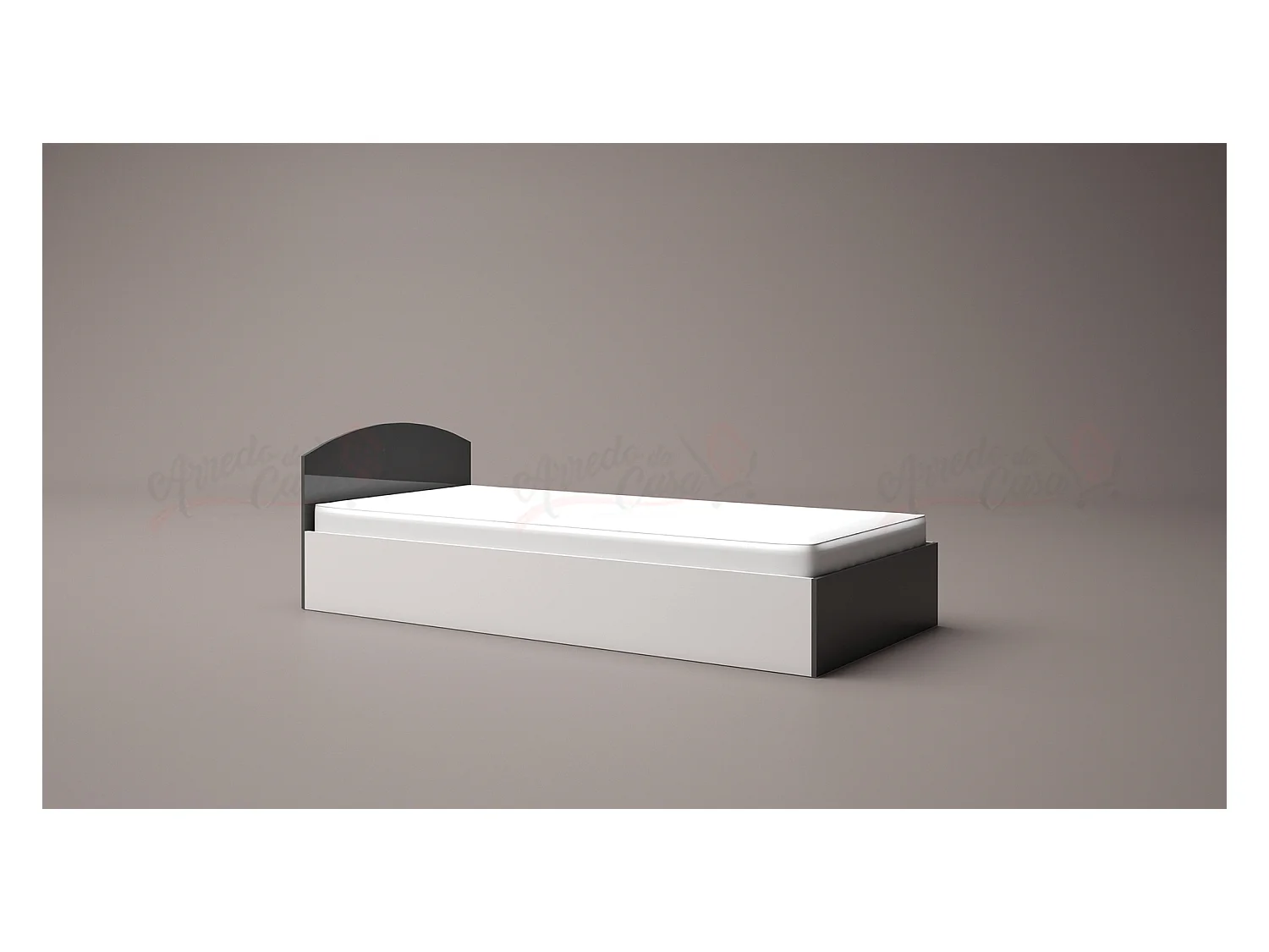 Letto singolo contenitore per cameretta design moderno 200x90 bianco e grigio LG10