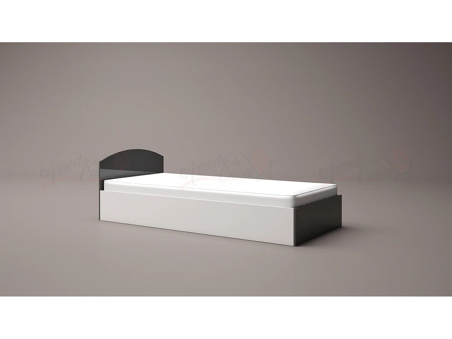 Letto singolo contenitore per cameretta design moderno 200x90 bianco e grigio LG10
