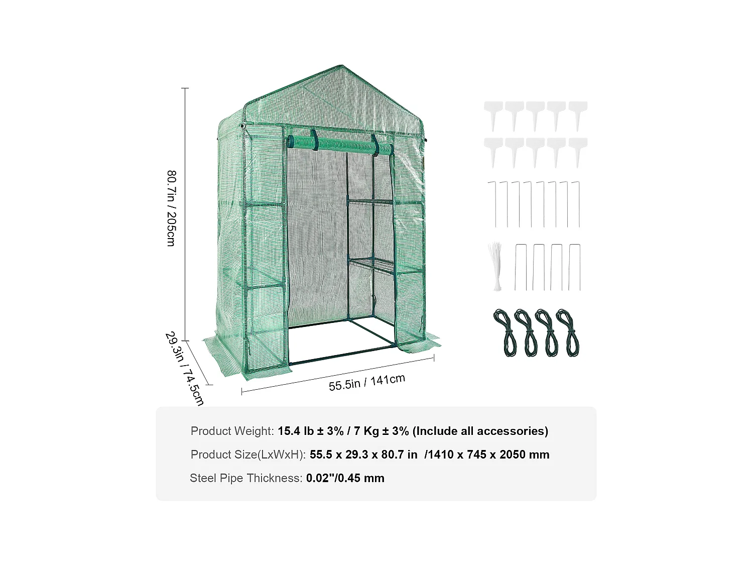 Tunnel Serra SucceBuy con Ripiani 140,21 x 73,15 x 204,22 cm