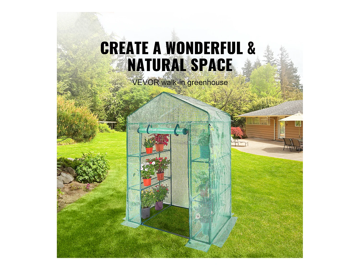 Tunnel Serra SucceBuy con Ripiani 140,21 x 73,15 x 204,22 cm