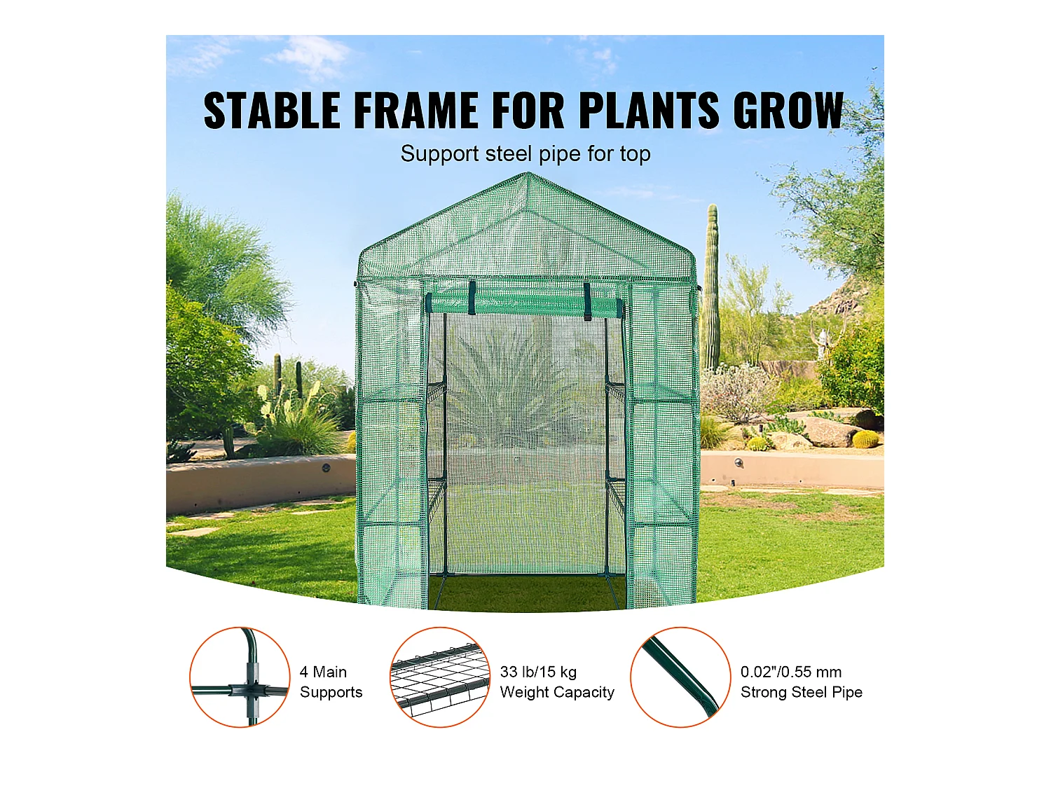 Tunnel Serra SucceBuy con Ripiani 140,21 x 73,15 x 204,22 cm