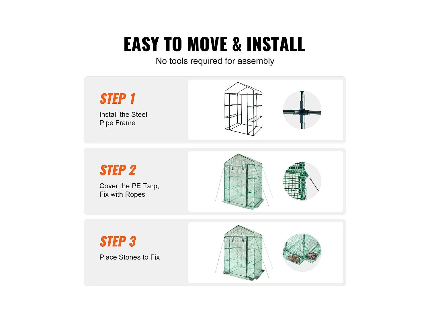 Tunnel Serra SucceBuy con Ripiani 140,21 x 73,15 x 204,22 cm